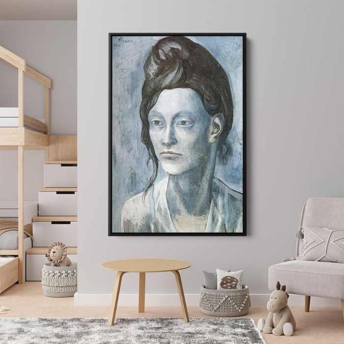 Woman with her hair in a small bun by Pablo Picasso - Canvas Artwork