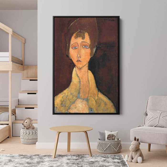 Woman with White Coat by Amedeo Modigliani - Canvas Artwork