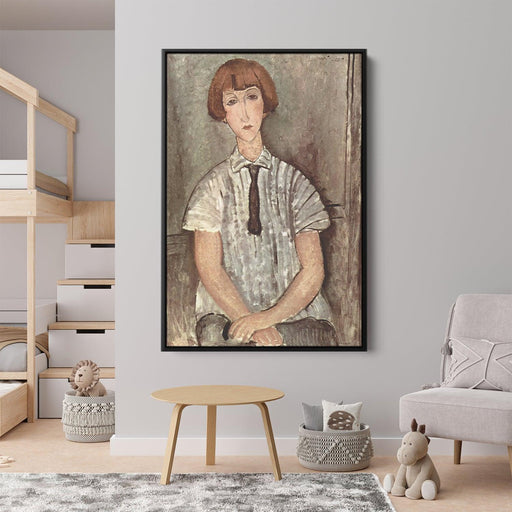 Young Girl in a Striped Shirt by Amedeo Modigliani - Canvas Artwork