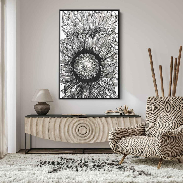 Line Art Sunflower #204 - Kanvah