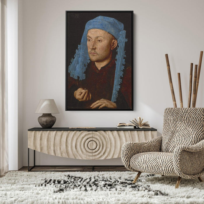 Man in a Blue Turban by Jan van Eyck - Canvas Artwork