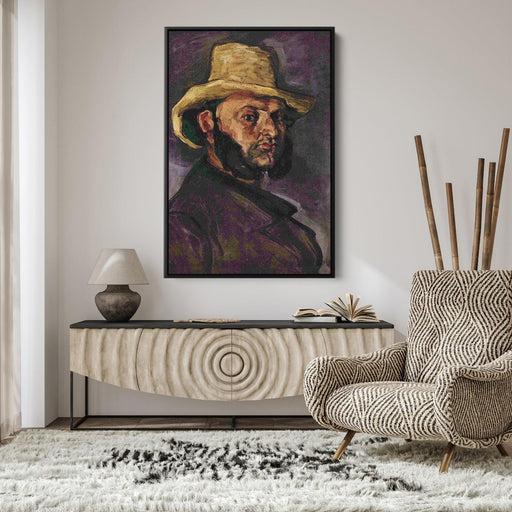 Man in a Straw Hat by Paul Cezanne - Canvas Artwork