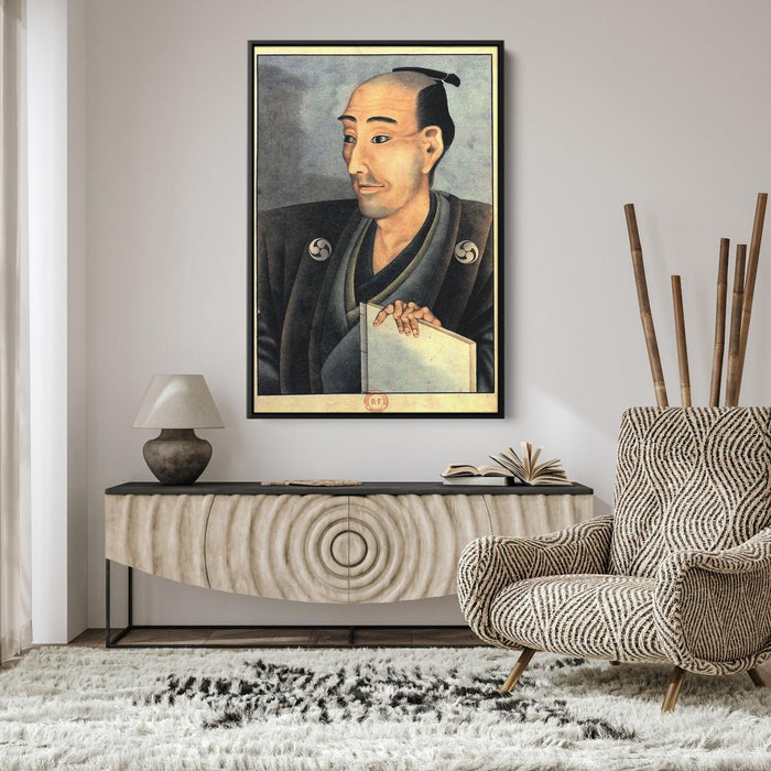 Portrait of a man of noble birth with a book by Katsushika Hokusai - Canvas Artwork