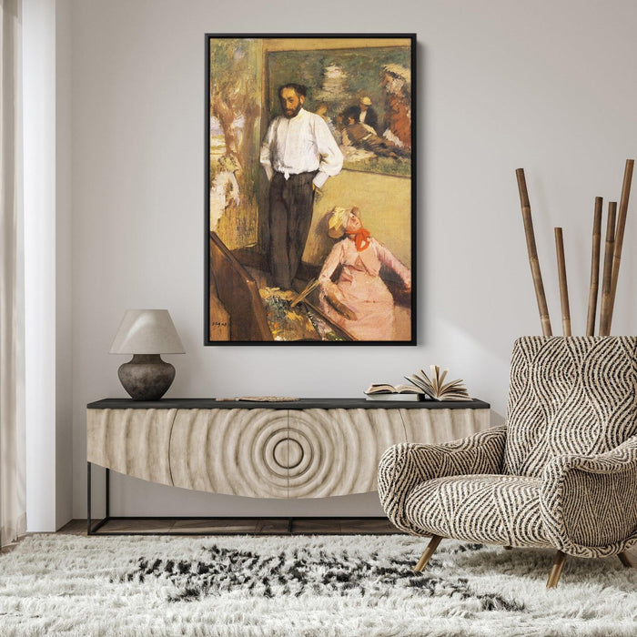 Portrait of Henri Michel-Levy in his studio by Edgar Degas - Canvas Artwork