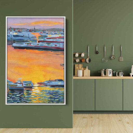 Line Art Sunset Boats #206 - Kanvah