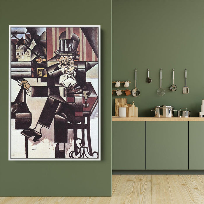 Man in the Cafe by Juan Gris - Canvas Artwork