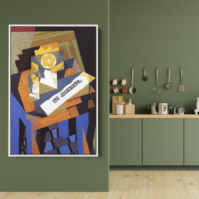 Newspaper and Fruit Dish by Juan Gris - Canvas Artwork