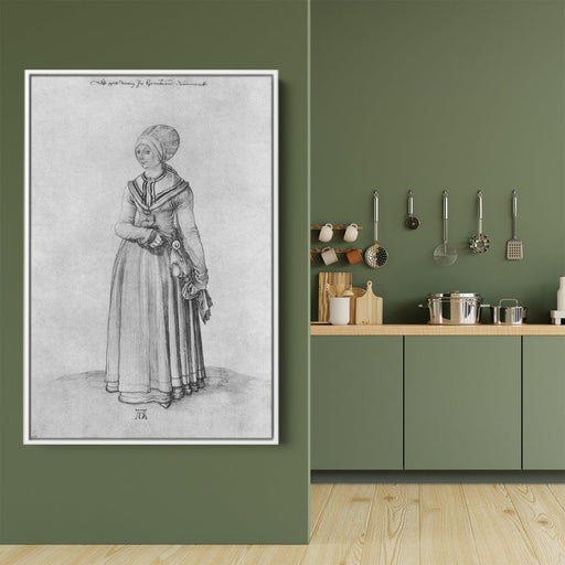 Nuremberg woman in house dress by Albrecht Durer - Canvas Artwork