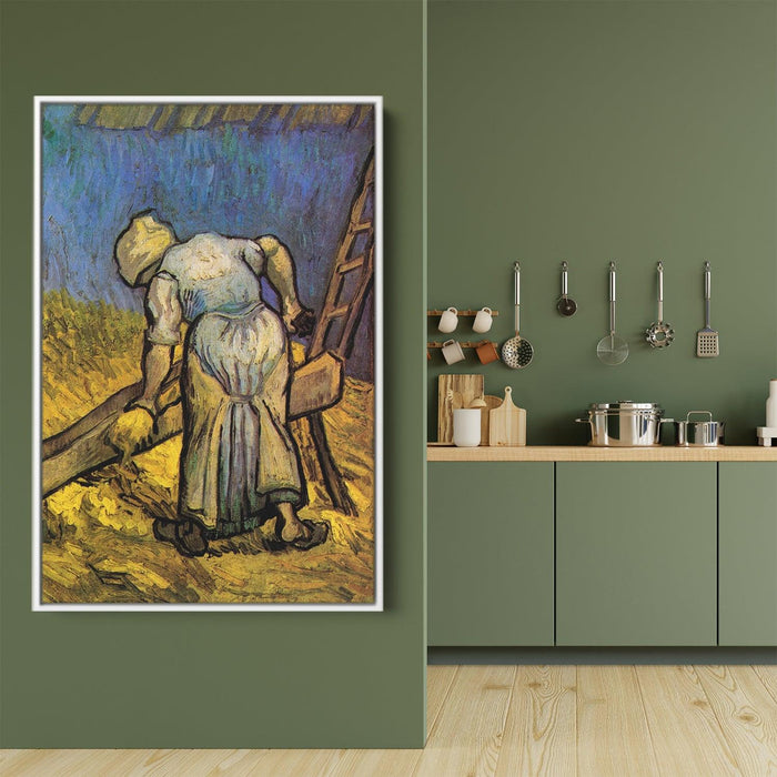 Peasant Woman Cutting Straw after Millet by Vincent van Gogh - Canvas Artwork