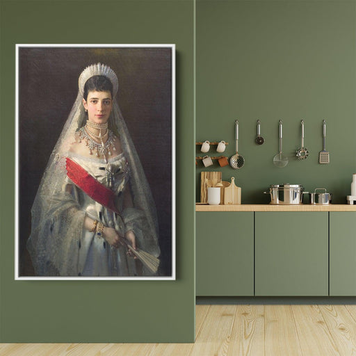 Portrait of Maria Fyodorovna, born Princess Dagmar of Denmark , wife of russian tsar Alexander III by Ivan Kramskoy - Canvas Artwork