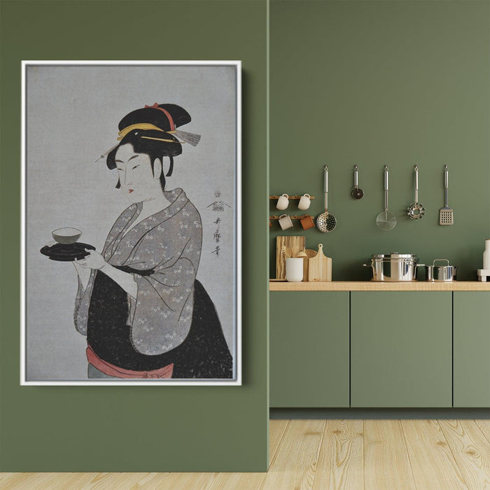 Portrait of Naniwaya Okita by Kitagawa Utamaro - Canvas Artwork