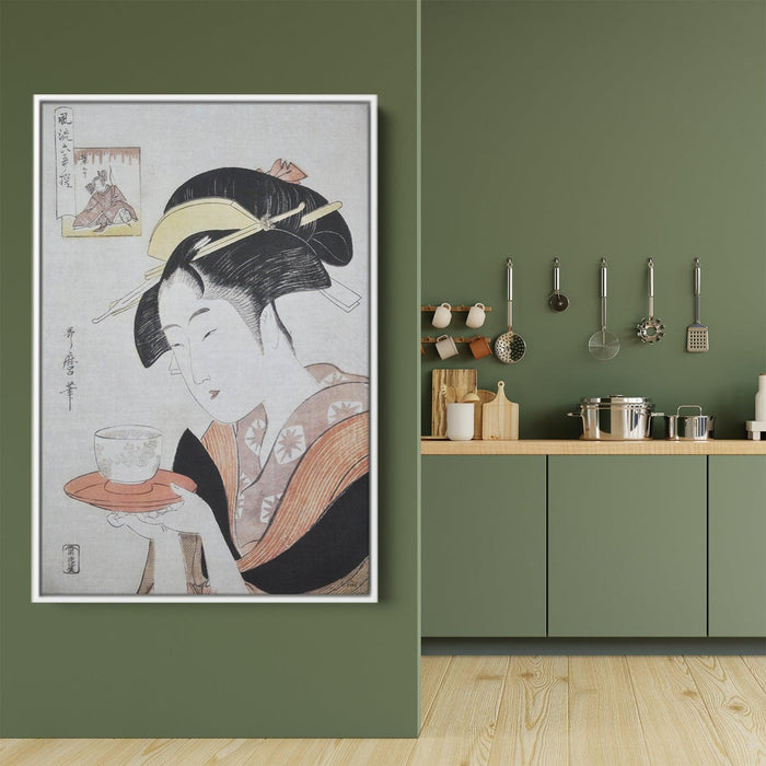 Portrait of Naniwaya Okita by Kitagawa Utamaro - Canvas Artwork