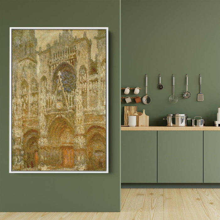 Rouen Cathedral,The Gate, Grey Weather by Claude Monet - Canvas Artwork