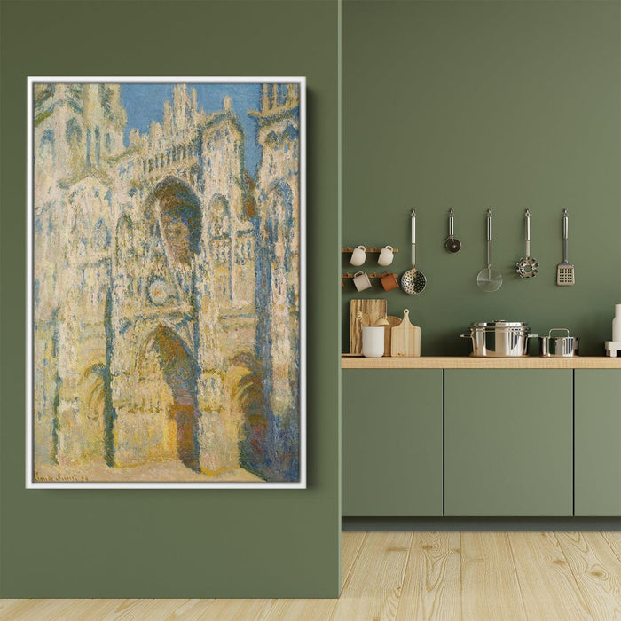 Rouen Cathedral, the Portal and the Tower d`Allban on the Sun by Claude Monet - Canvas Artwork