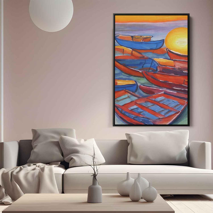 Line Art Sunset Boats #235 - Kanvah