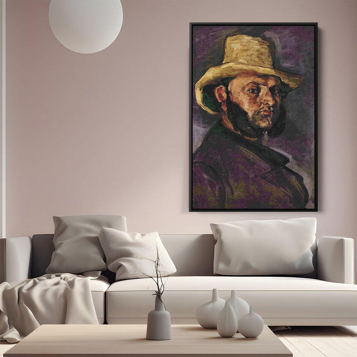 Man in a Straw Hat by Paul Cezanne - Canvas Artwork