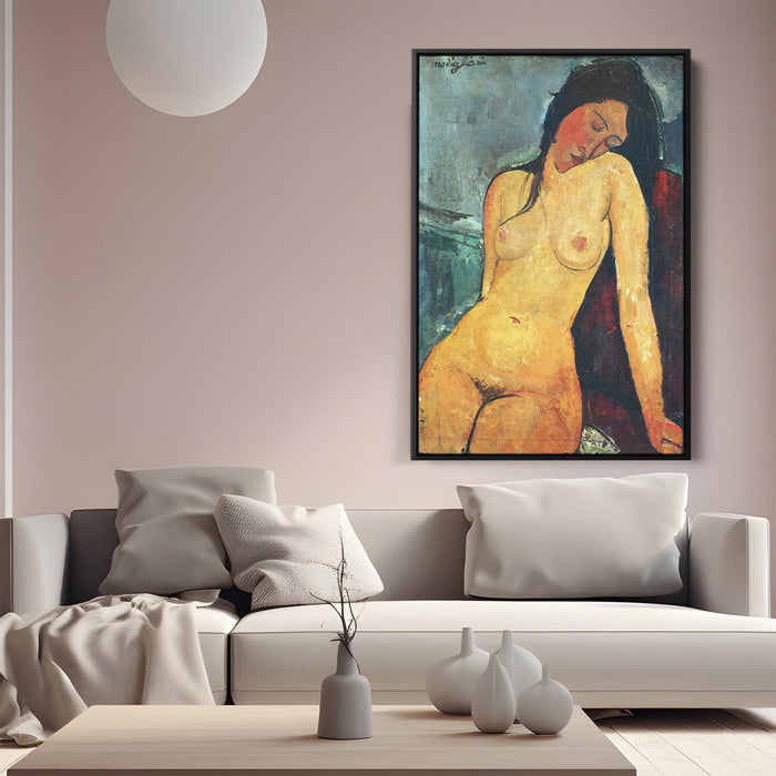 Seated female nude by Amedeo Modigliani - Canvas Artwork