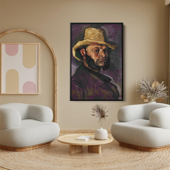 Man in a Straw Hat by Paul Cezanne - Canvas Artwork