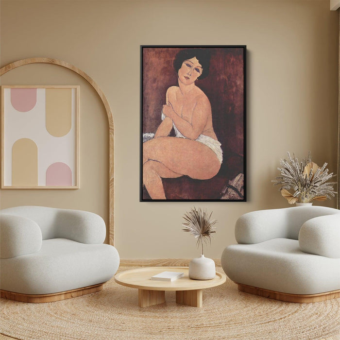 Nude seating on a sofa by Amedeo Modigliani - Canvas Artwork