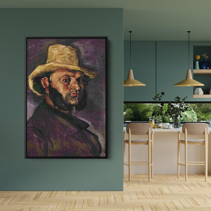 Man in a Straw Hat by Paul Cezanne - Canvas Artwork