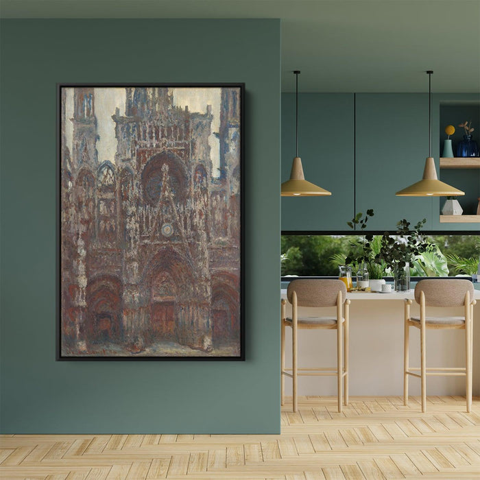 Rouen Cathedral, evening, harmony in brown by Claude Monet - Canvas Artwork