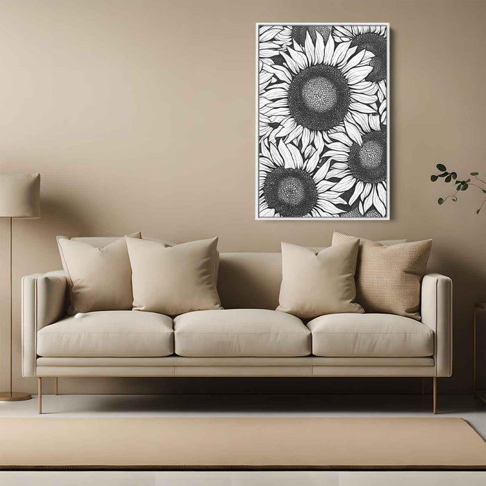 Line Art Sunflower #201 - Kanvah