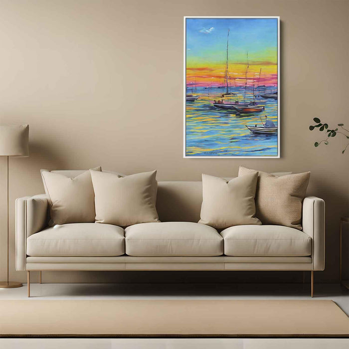 Line Art Sunset Boats #224 - Kanvah