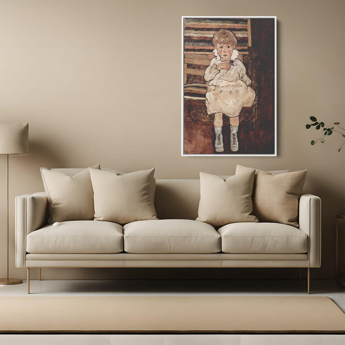 Seated child by Egon Schiele - Canvas Artwork