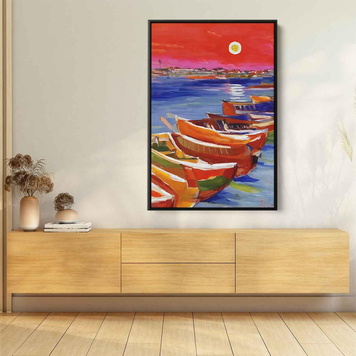 Line Art Sunset Boats #216 - Kanvah