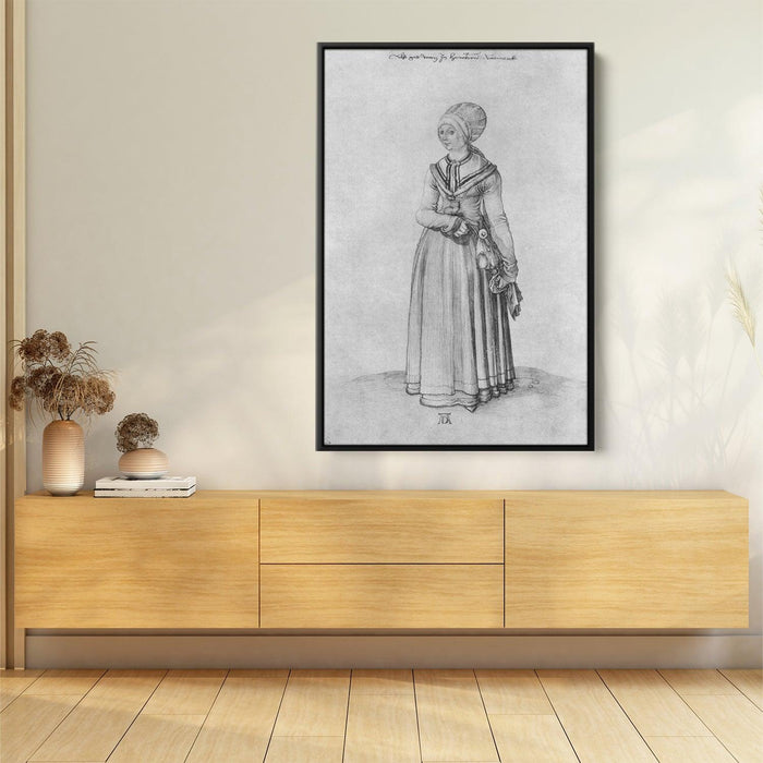 Nuremberg woman in house dress by Albrecht Durer - Canvas Artwork