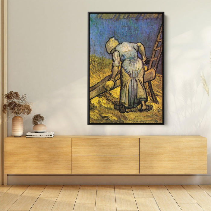 Peasant Woman Cutting Straw after Millet by Vincent van Gogh - Canvas Artwork