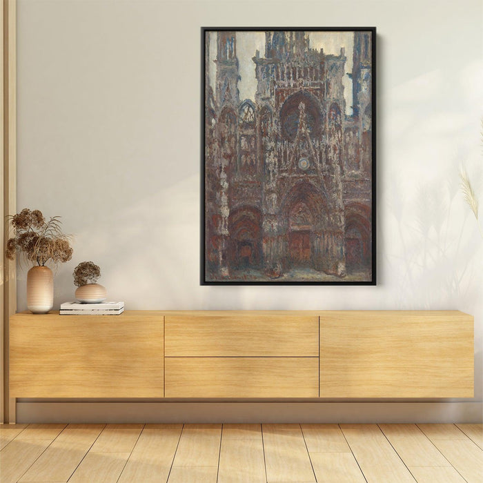 Rouen Cathedral, evening, harmony in brown by Claude Monet - Canvas Artwork