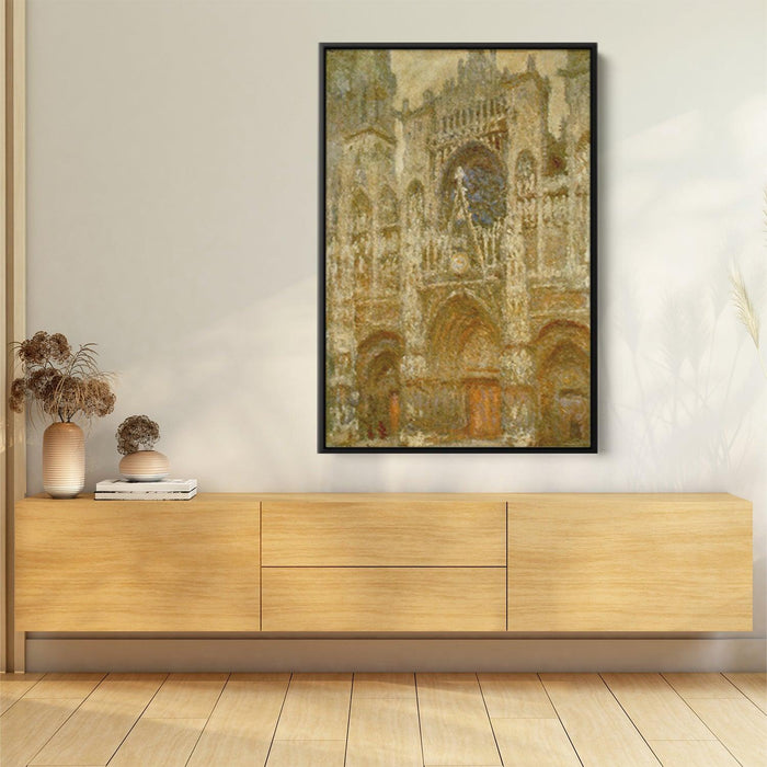 Rouen Cathedral,The Gate, Grey Weather by Claude Monet - Canvas Artwork