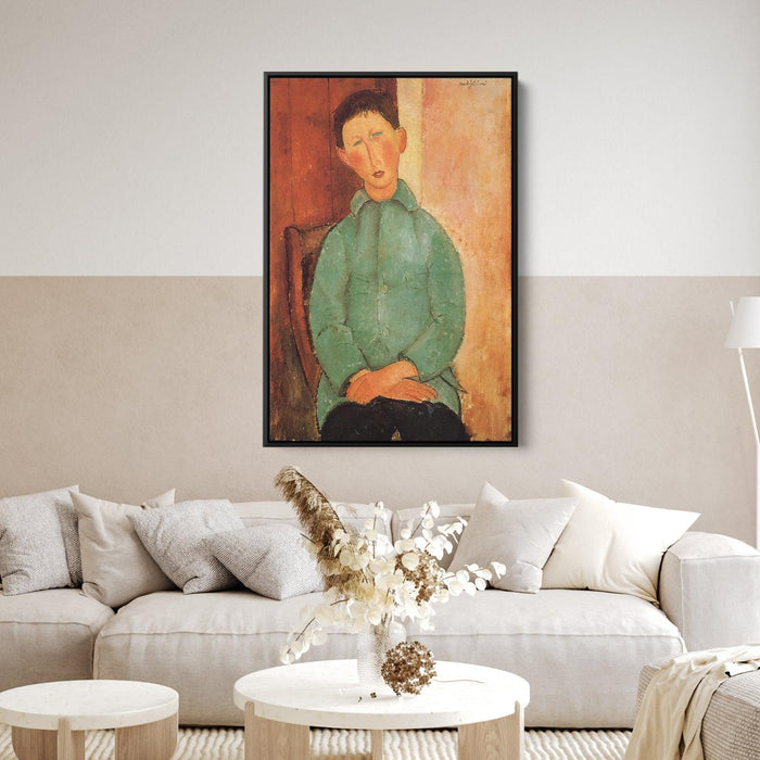 Boy in a Blue Shirt by Amedeo Modigliani - Canvas Artwork