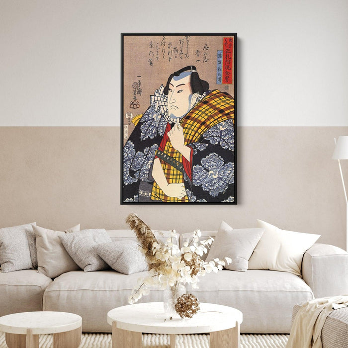 Half-legth portrait of Bazui Chobel by Utagawa Kuniyoshi - Canvas Artwork