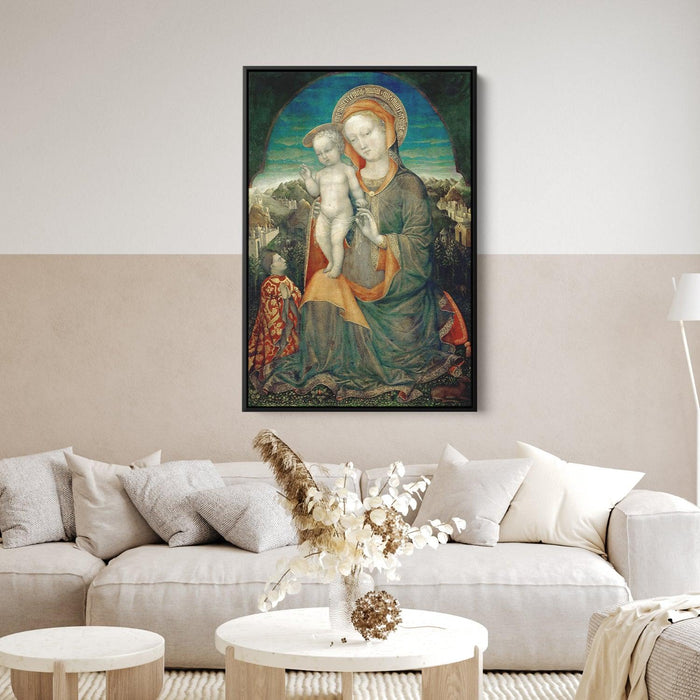 The Madonna of Humility adored by Leonello d'Este by Jacopo Bellini - Canvas Artwork
