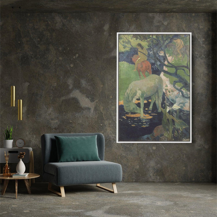 The White Horse by Paul Gauguin - Canvas Artwork