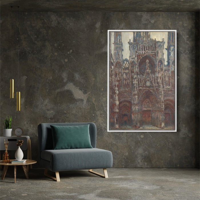 Rouen Cathedral, evening, harmony in brown by Claude Monet - Canvas Artwork