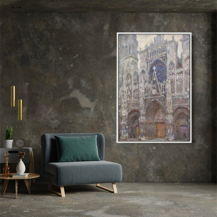 Rouen Cathedral, Grey Weather by Claude Monet - Canvas Artwork
