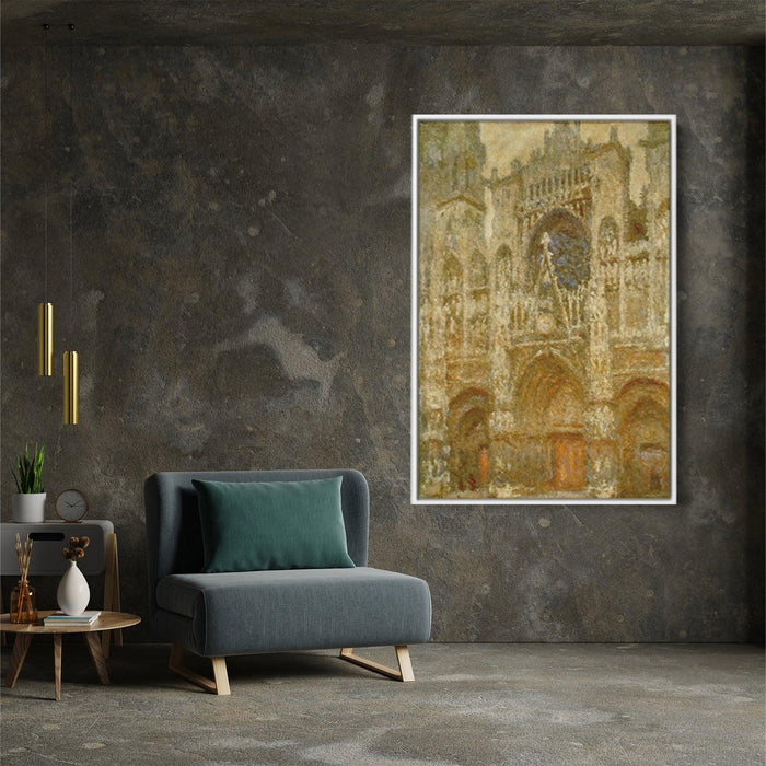 Rouen Cathedral,The Gate, Grey Weather by Claude Monet - Canvas Artwork