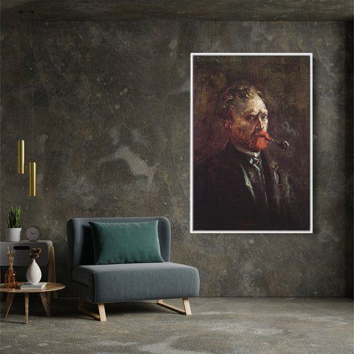 Self-Portrait with Pipe by Vincent van Gogh - Canvas Artwork