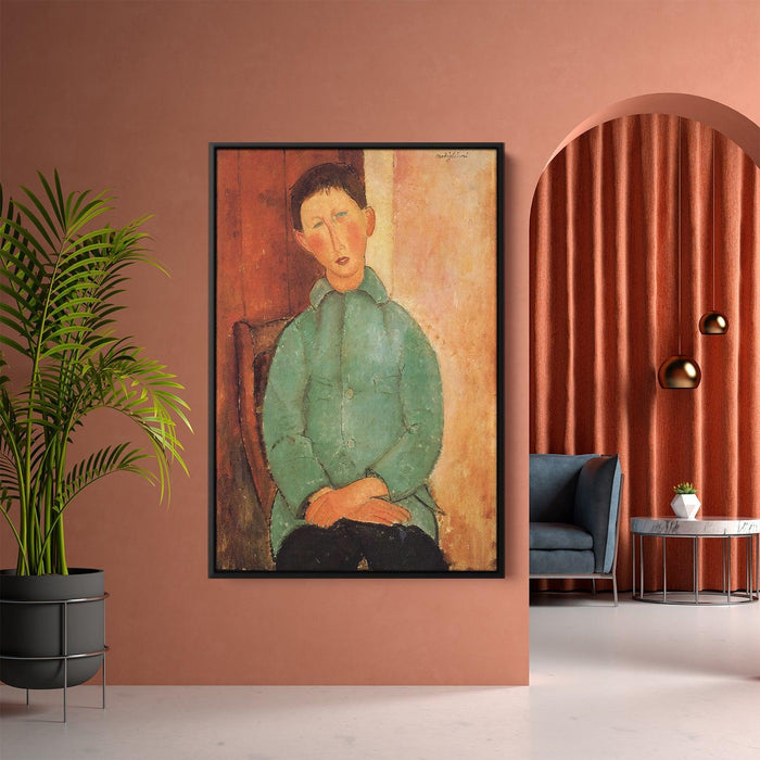 Boy in a Blue Shirt by Amedeo Modigliani - Canvas Artwork