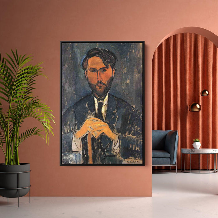 Leopold Zborowski with a walking stick by Amedeo Modigliani - Canvas Artwork