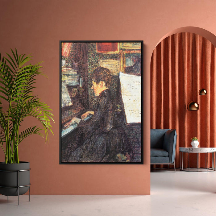 Mademoiselle Dihau at the Piano by Henri de Toulouse-Lautrec - Canvas Artwork