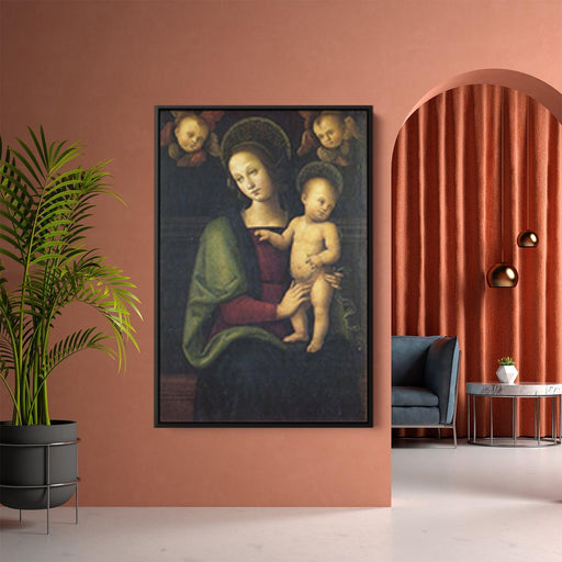 Madonna and Child with two cherubs by Pietro Perugino - Canvas Artwork