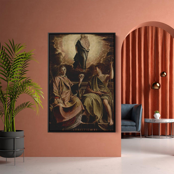 Madonna with St. Stephen and St. John the Baptist by Parmigianino - Canvas Artwork