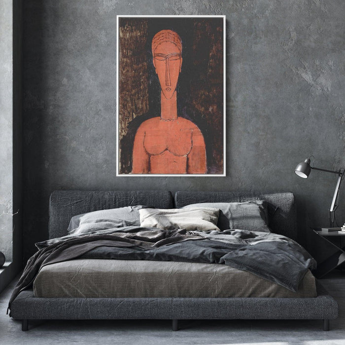 A red bust by Amedeo Modigliani - Canvas Artwork