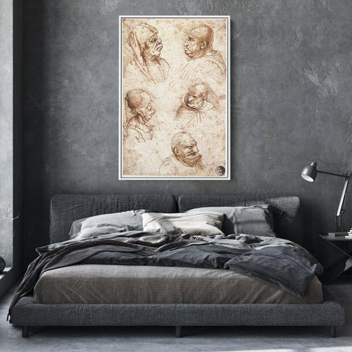 Five caricature heads by Leonardo da Vinci - Canvas Artwork