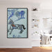 A blue horse by David Burliuk - Canvas Artwork