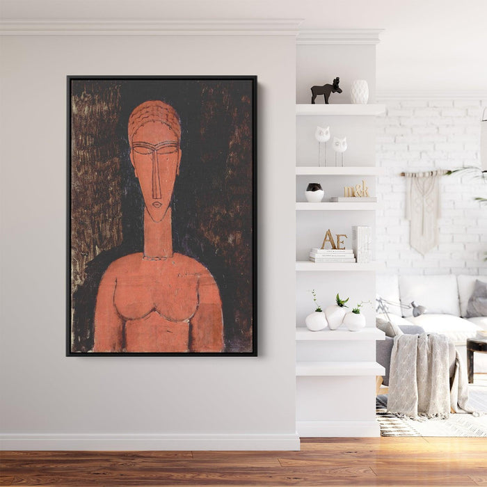 A red bust by Amedeo Modigliani - Canvas Artwork